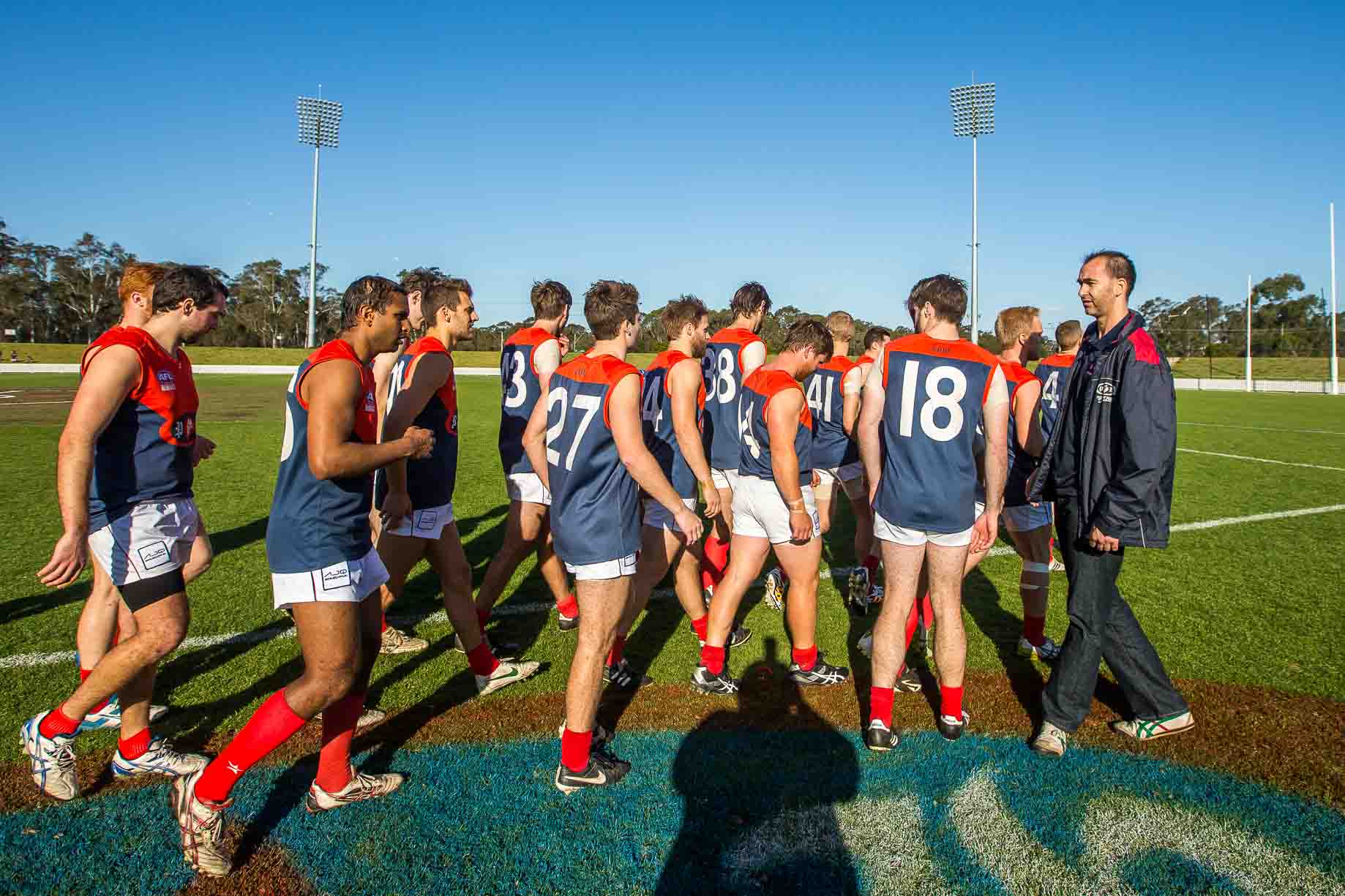 The Manly Warringah Giants (8.20-68) defeat the Pennant Hills Demons (2.10-22) in the Grand Final of the AFL Sydney Mens Premier Division competition